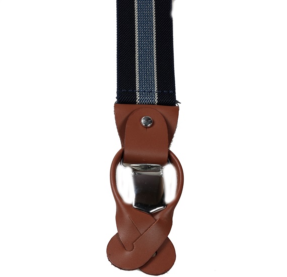 Tirante azul marino con rayas Pinza trasera