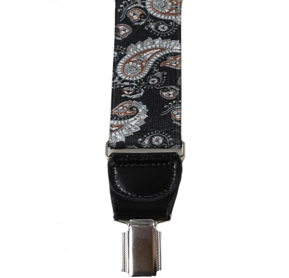 Black Paisley Elastic Braces