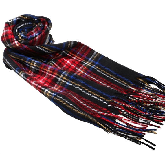 Black and Red Tartan Scarf