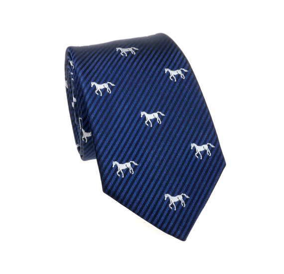 Corbata Azul Caballos Blancos
