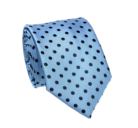 Corbata Azul Celeste con Lunares Azules