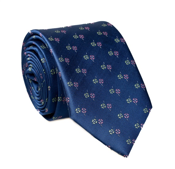 Corbata Azul con Flores