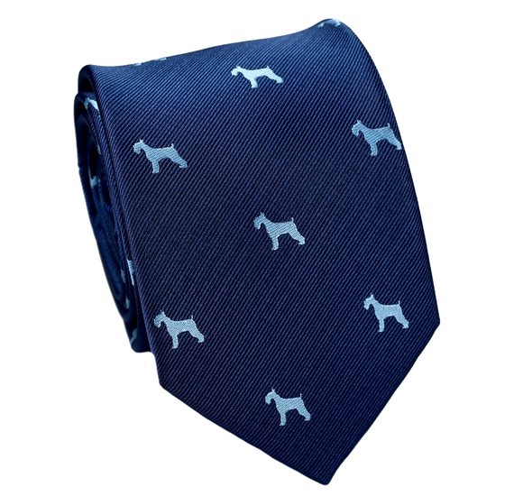 Corbata Azul con Schnauzer