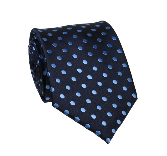 Corbata Azul Marino con Lunares Azules