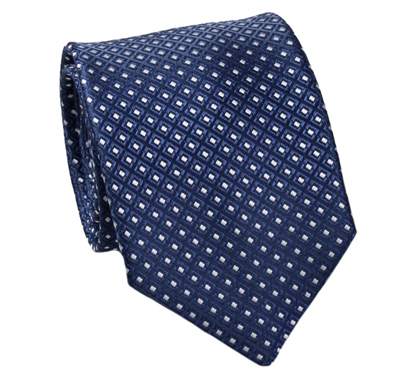 Corbata Azul Marino Diseño Blanco