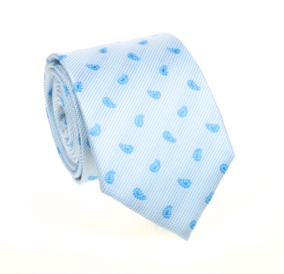 Corbata Cachemir Azul Celeste de Seda Natural