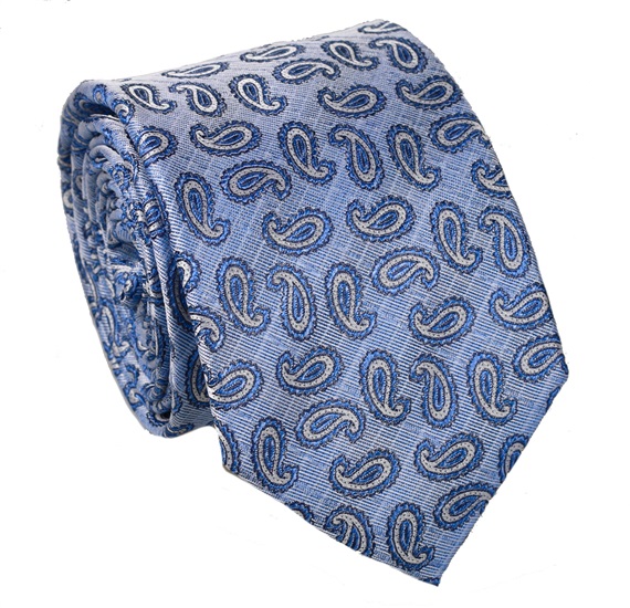 Corbata Cachemir Azul de Seda Natural