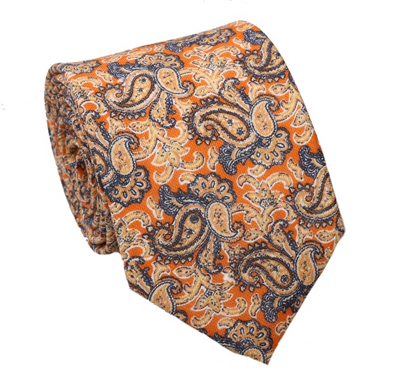 Corbata Cachemir Ocre Lino