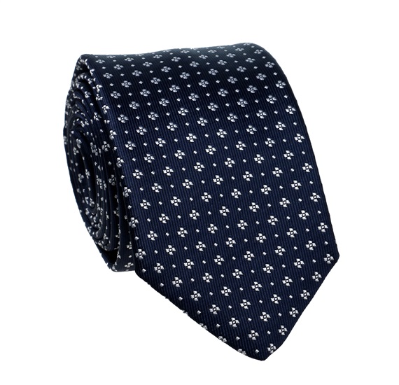 Dark Blue Teenager's Tie with Clover