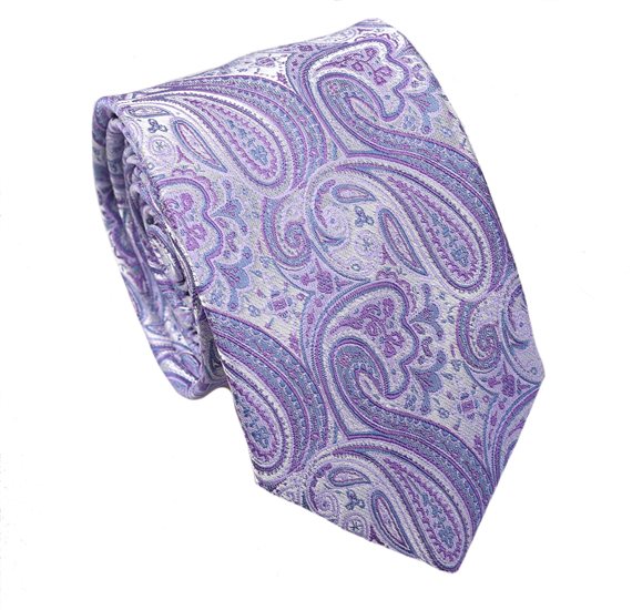 Corbata Cadete Lavanda Paisley