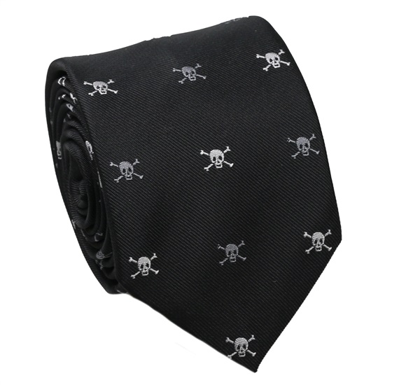Corbata Cadete Negra Calaveras