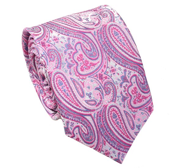 Corbata Cadete Rosa Paisley