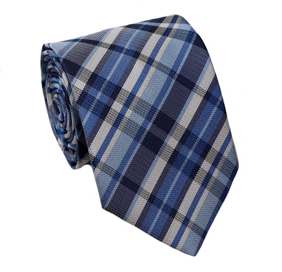 Blue Teenager's Tie with Tartan