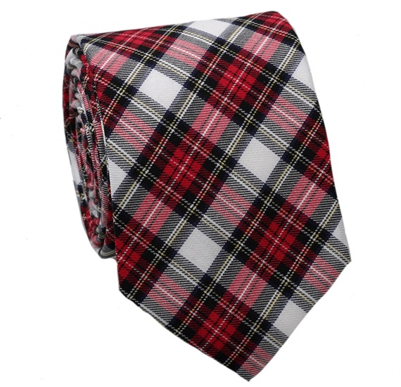 Corbata Cuadro Escocés Rojo y Negro