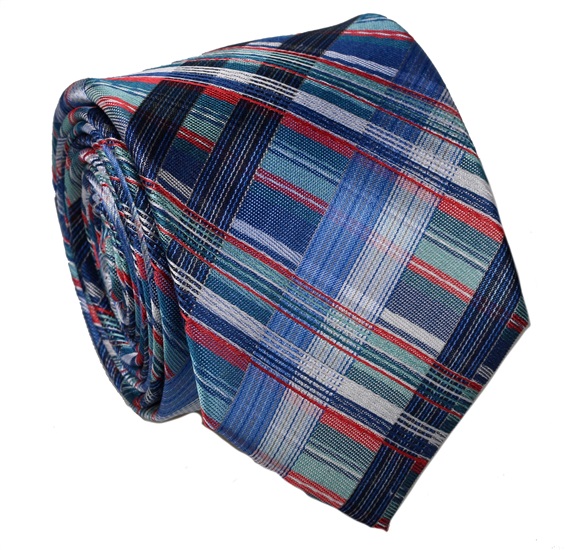 Blue Tartan Natural Silk Tie