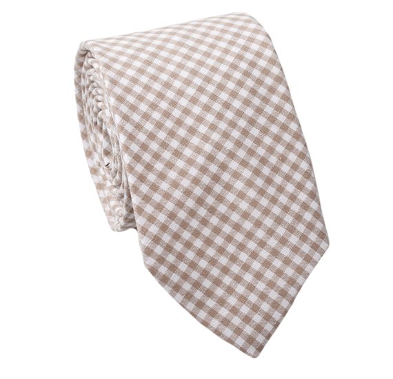 Corbata Cuadros Vichy Beige