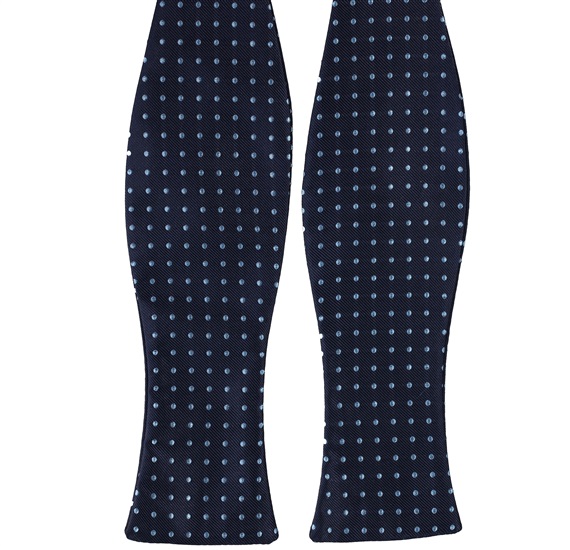 Corbata de Lazo Azul Marino con Lunares Celestes