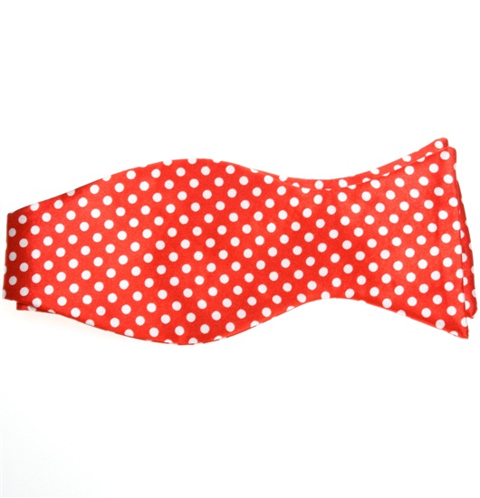 Corbata de Lazo Lunares Roja y Blanca