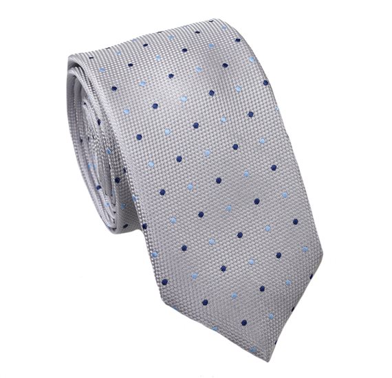 Corbata Estrecha Gris Lunares Azules