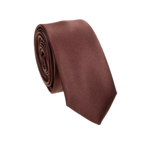 Corbata Estrecha Marrón Oscura