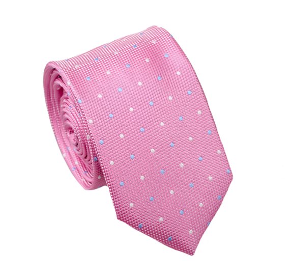 Corbata Estrecha Rosa Lunares