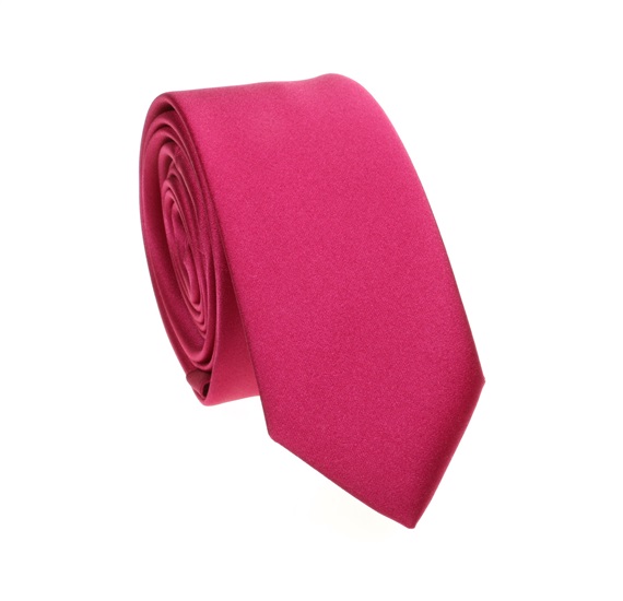 Corbata Estrecha y Pañuelo Fucsia