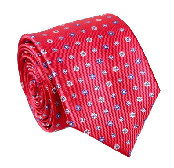 Corbata Fucsia Margaritas de Seda Natural