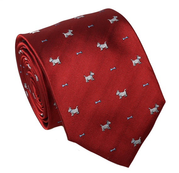 Corbata Granate Schnauzer Gris