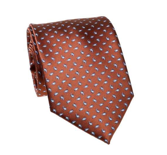 Corbata Marrón Camel Cachemir Azul