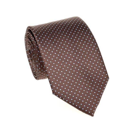 Corbata Marrón Motas Azules