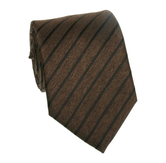 Corbata Marrón Rayas Negras