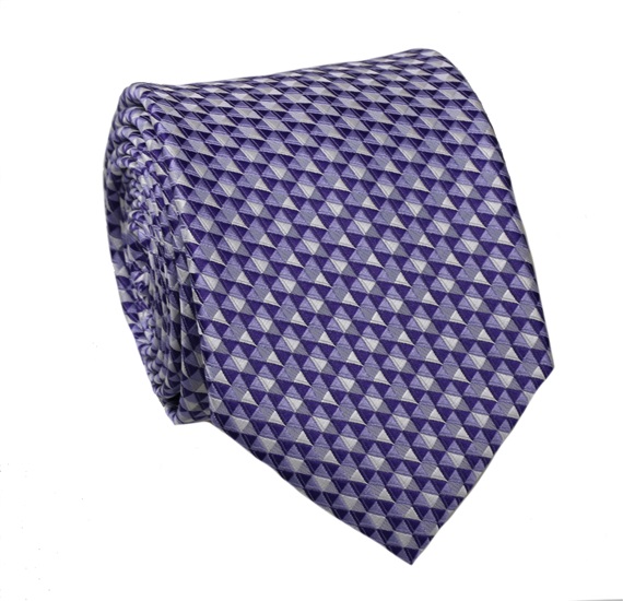 Corbata Morada con Diseño Geométrico