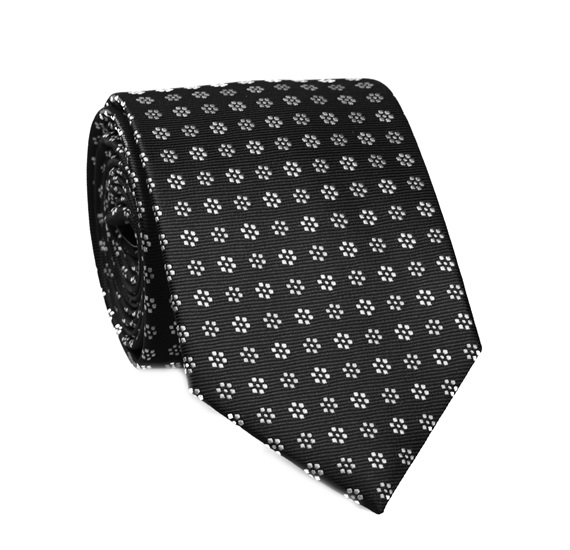 Black Tie with White Daisies