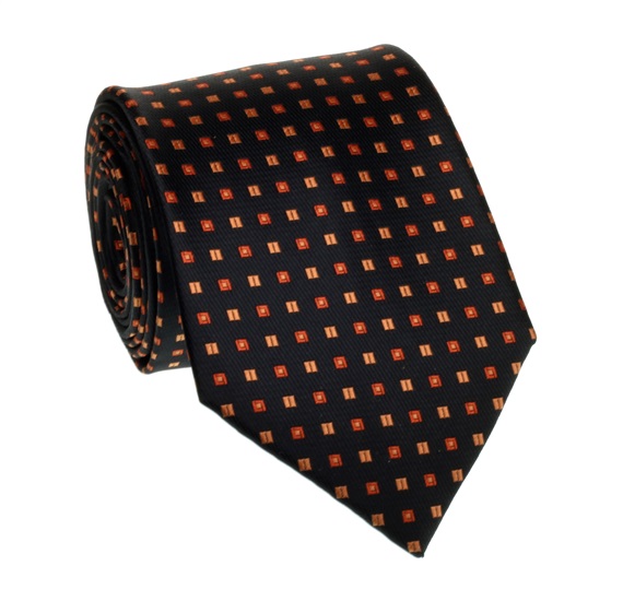 Black and Orange Pattern Tie