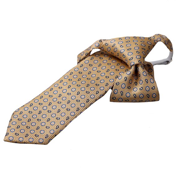 Yellow Boy's Tie with Flowers