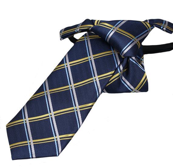 Blue Boy's Tie with Yellow Square