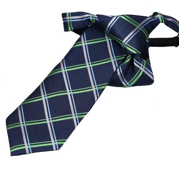Corbata Niño Azul Cuadros Verdes
