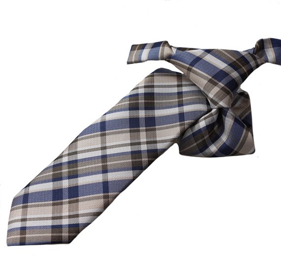 Corbata Niño Cuadros Beige y Azules