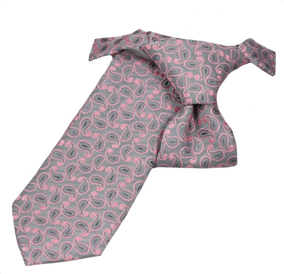 Corbata Niño Gris Cachemir Rosa