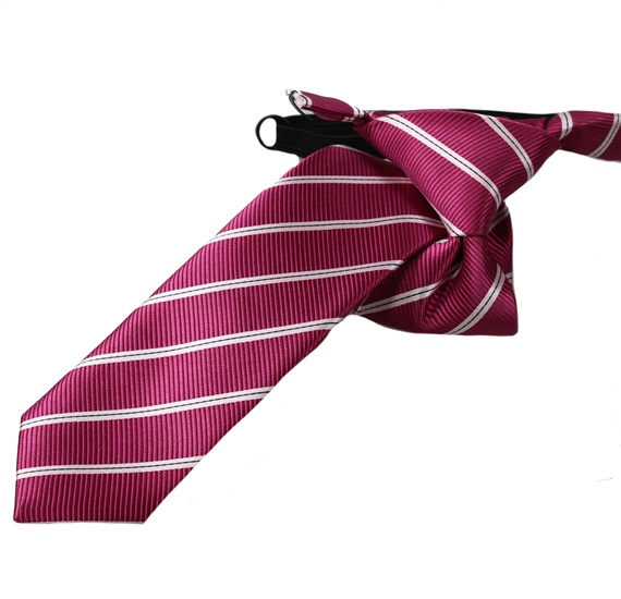 Corbata Niño Magenta Rayas Blancas