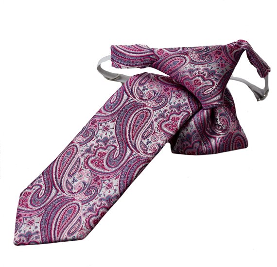 Pink Boy's Tie with Paisley