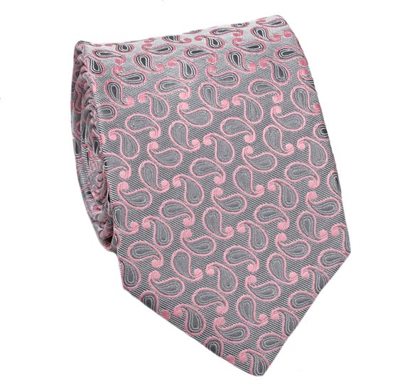 Corbata Paisley Gris y Rosa