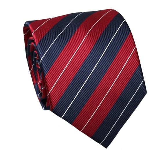 Corbata Rayas Azul Marino y Burdeos