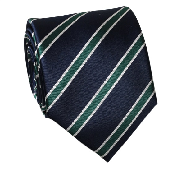 Dark Blue and Green Stripes Tie
