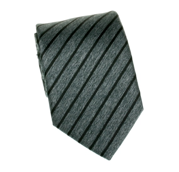 Corbata Rayas Gris Marengo y Negras