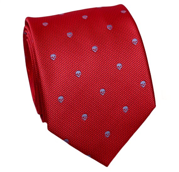 Corbata Roja con Calaveras