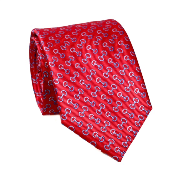 Corbata Roja con Estribos Azules