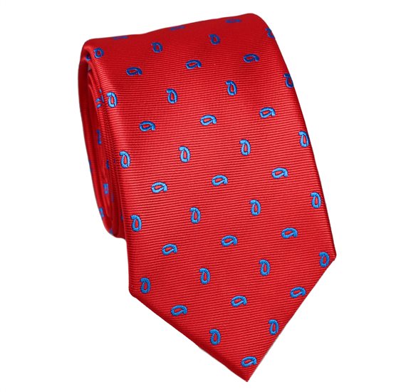 Red Tie with Blue Paisley