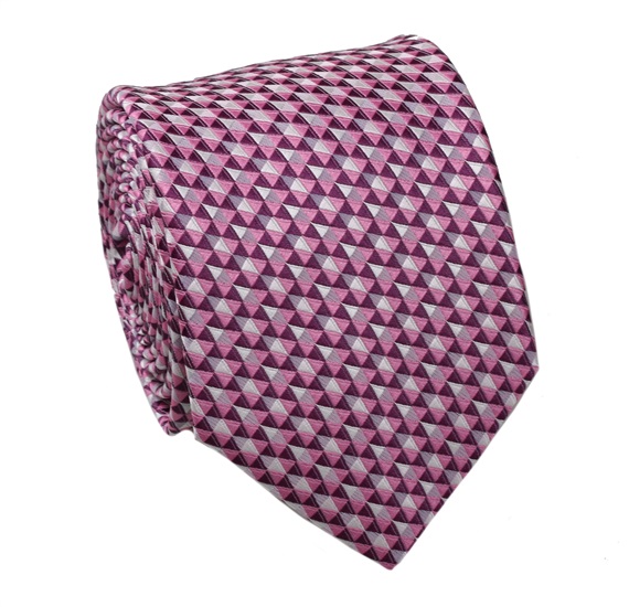 Corbata Rosa con Diseño Geométrico
