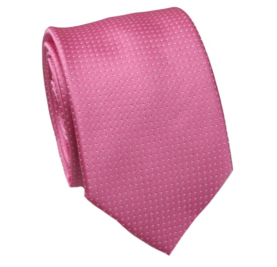 Corbata Rosa con Motas Blancas